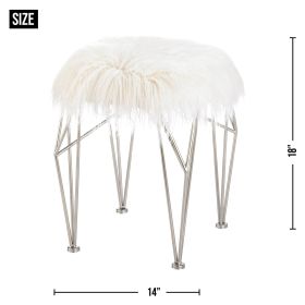 FUR STOOL WITH PRISM LEGS