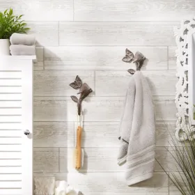 Decorative Bird Wall Hook Set with Leaves - Set of 2