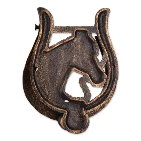 Rustic Horseshoe Cast Iron Door Knocker - Durable and Stylish Entryway Decor