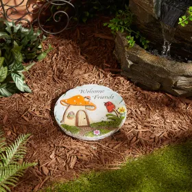 Welcome Friends Garden Stepping Stone - Outdoor Decorative Pathway Stone