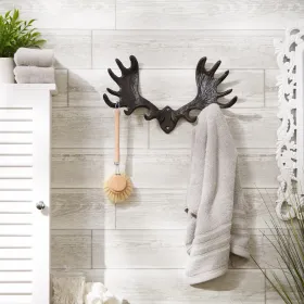 Rustic Moose Antler Wall Hook for Cabin Decor