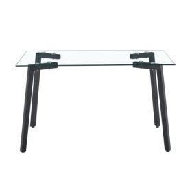 Glass Dining Table Transparent, 130  80   8MM