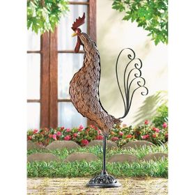 Handcrafted Metal Rooster Sculpture - Unique Farmhouse Decor