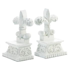 Elegant Fleur-de-Lis Bookends - Decorative French Style Book Holders for Home and Office Decor