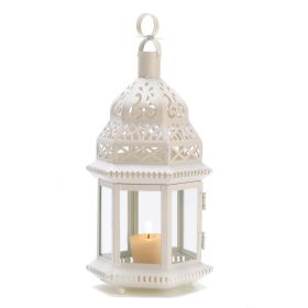 Elegant White Moroccan Lantern - Bohemian Style Decorative Lighting Fixture