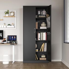 70 Inches, Modern Kitchen Storage Cabinet, Metal Storage Cabinet, Can Be Used On Six Floors, Prohibited Platform Temu (Color: Black)