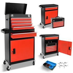 Metal Drawer Toolbox (Option: BlackRed)